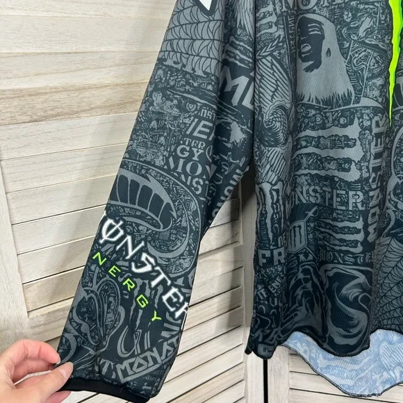 Carbon One Industries x Monster Energy Motocross Jersey Shoulder Pads Gray White - Picture 10 of 14